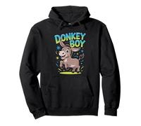 Donkey Boy Mens Funny Cartoon Hee-Haw Farm Birthday Party Pullover Hoodie
