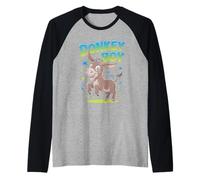 Donkey Boy Mens Funny Cartoon HEE-Haw Farm Birthday Party Raglan Baseball Tee