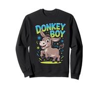 Donkey Boy Mens Funny Cartoon Hee-Haw Farm Birthday Party Sweatshirt