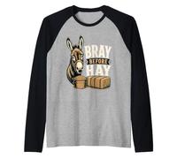 Donkey Bray Hay Farm Animal Raglan Baseball Tee
