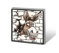 Donkey Breaking Through A Brick Wall Custom Lapel Pins Square Brooch Tie Suit Dress Accessories for Men Women Wedding Birthday