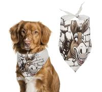 Donkey Breaking Through A Brick Wall Cute Dog Bandanna Scarf Printed Adjustable Triangle Pet Kerchief for Dogs And Cats