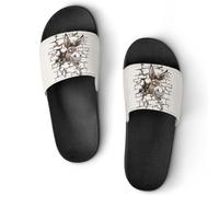Donkey Breaking Through A Brick Wall Men's Slide Sandal Non Slip Shower Shoes Bathroom Slippers for Pool Beach 39 (245mm)