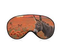 Donkey & Butterflie Sleep Mask for Women Men, Soft Eye Mask with Adjustable Strap for Sleeping, Light Blocking Travel Blindfold for Nap Comfortable Eye Cover for Home Office