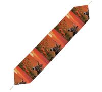 Donkey & Butterflie Table Runner for Dining Table, Short Plush Runners Washable & Durable Tablerunner Modern Home Decor for Wedding, Kitchen, Holiday 229*33cm