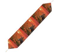 Donkey & Butterflie Table Runner for Dining Table, Short Plush Runners Washable & Durable Tablerunner Modern Home Decor for Wedding, Kitchen, Holiday 178*33cm