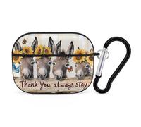 Donkey Butterfly Funny Headphone Cases Compatible with AirPods Pro Hard PC Protective Cover with Keychain