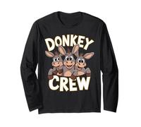 Donkey Crew Funny Theme Cartoon HEE-Haw Farm Birthday Party Long Sleeve T-Shirt