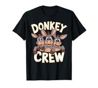 Donkey Crew Funny Theme Cartoon HEE-Haw Farm Birthday Party T-Shirt