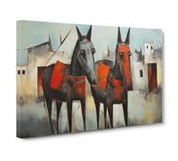 Donkey Dadaism Canvas Print | Gallery Wrapped 30mm Frame Wall Art | 30x20 inches | Ready to Hang | Modern Animal Picture | Living Room Bedroom Lounge Office