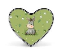 Donkey Daisy Floral Badge Pin Brooch Heart Shape Button Aluminum Decor for Backpacks Hats