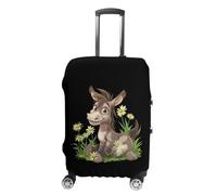 Donkey Daisy Flower Luggage Cover Washable Suitcase Protector Anti-Scratch Suitcase Covers Fits 18-32 Inch S