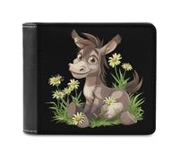 Donkey Daisy Flower Printed Bifold Wallet with Hidden Compartments Pocket Money and Credit Card Holder for Men Women