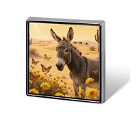 Donkey & Desert Lapel Pin Square Metal Brooch Pin with Secure Pin Back Fashion Button Badge for Clothing, Hats, Bags Decoration