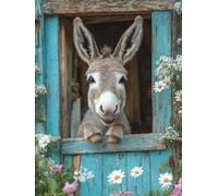 Donkey Diamond Art for Kids, Square Diamond Painting Animals, Dimond Art for Adults Beginners, 5D DIY Full Drill Diamond paintings Mosaic Kits, Cross Stitch Embroidery Kits Home Decor 12x16in C-238