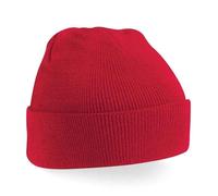 Donkey Embroidery Beanie Hat | Unisex Adults Knit Cap | Winter Warm Headwear Red