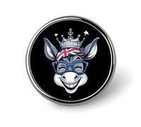 Donkey England Flag Round Brooch Pin Button Lapel Tie Badge Hat Clothes Accessories for Men Women