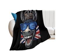 Donkey English UK Flag Flannel Blanket Throw 250g Lightweight Carpet Large Bed Blankets for Sofa Couch Bed 60"*80"(150 * 200cm)