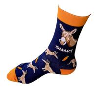 Donkey Face Mule Smart Ass And Carrots Soft Blue And Orange Mens Socks One Pair 6-10 UK