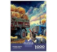 Donkey Fantasy 1000 Piece Recycled Cardboard Red Vintage Truck Puzzle, Concentration Training, Personalised Gift, Wall Decor & After-School Fun 70x50cm/1000pcs