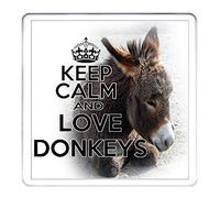 DONKEY GIFT. KEEP CALM and LOVE DONKEYS COASTER,. Matching Keep Calm and Love Donkeys Mug Available. Can be personalised with any name or short message.