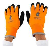 Donkey Gloves Winter Warmers Gardening Gloves for Women & Men. Waterproof, Double Fleece Lined, Latex Grip, Warm Winter Work Gloves. Vegan (S (6.5-7))