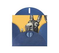 Donkey Head Laughing Blue Patterns greeting card 6x4 inches with envelope, covering birthdays, weddings and other occasions