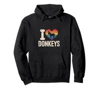 Donkey Heart I LOVE DONKEYS Vintage Style Pullover Hoodie
