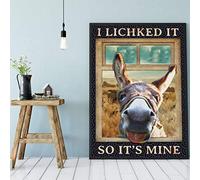 Donkey I Licked It So It'S Mine Funny Donkey S Farm Animal Decor Donkey Lover Gift Bathroom Decor Nursery Poster For Home Cafe Bar Garage Metal Sign 8x12 Inches