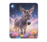 Donkey in Magic Blooms Square Mouse Pad | Durable Rubber Non-Slip Mouse Mat,Portable Computer Accessory for desktops laptops and daily computer-using moments