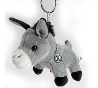 Donkey Key Ring Plush Cuddly Toy House Donkey Grey Pendant Pasha - Cuddly Toys *biz