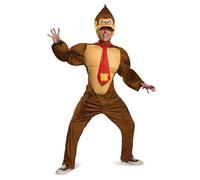 Donkey Kong Fancy Dress for Adults, Official Nintendo Licensed Product by Disguise, Padded Torso, Includes Red Donkey Kong Tie and Donkey Kong Mask, in Size XL