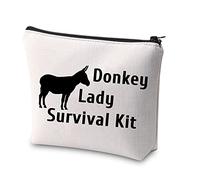 Donkey Lady Survival Kit Makeup Bag Donkey Lover Gift Cute Donkey Farm Cosmetics Bag Farmer Gift Donkey Mom Crazy Donkey Lady Gift