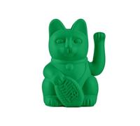 DONKEY Lucky Cat Vivid Green - Maneki Neko Waving Cat in Intense Green, 15 cm Tall