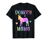 Donkey Mama Donkey Mom Farm Animal Rainbow Watercolor T-Shirt