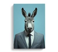 Donkey Minimalism Art No.2 Canvas Print | Gallery Wrapped 30mm Frame Wall Art | 30x20 inches | Ready to Hang | Minimalist Animal Picture | Living Room Bedroom Lounge Office