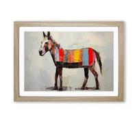 Donkey Minimalism No.2 Framed Print | A2 Oak Framed Wall Art | Ready to Hang | Minimalist Animal Picture | Living Room Bedroom Lounge Office