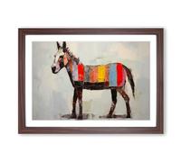 Donkey Minimalism No.2 Framed Print | A2 Walnut Framed Wall Art | Ready to Hang | Minimalist Animal Picture | Living Room Bedroom Lounge Office