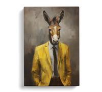 Donkey Modern Art No.2 Canvas Print | Gallery Wrapped 30mm Frame Wall Art | 30x20 inches | Ready to Hang | Modern Animal Picture | Living Room Bedroom Lounge Office