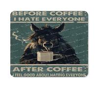Donkey Mouse Pad, Before Coffee I Hate Everyone, Square Anti-Slip Rubber Mousepad for Gaming Office Laptop Computer PC Men Women Kids, Cute Custom Pattern, Gift for Birthday 10x12 Inch