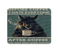 Donkey Mouse Pad, Before Coffee I Hate Everyone, Square Anti-Slip Rubber Mousepad for Gaming Office Laptop Computer PC Men Women Kids, Cute Custom Pattern, Gift for Birthday 8x10 Inch