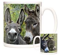 Donkey Mug. Images of Beautiful Donkeys and Wild Flower Meadow. Around Ceramic Gift Mug. Animals of The World Range. Donley Coffee Mug or Tea Cup