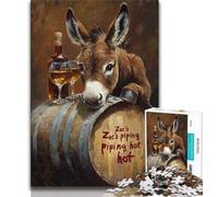 Donkey on A Wine Barrel 1000 Piece Jigsaw Puzzles for Teenagers,Family Game Stress Reliever Difficult Challenge Great Gifts And Toys (50x75cm)