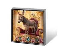 Donkey on Gem Throne Lapel Pins Patriotic Pin for Men Women Square Metal Badge Brooch Accessories Party Favors, Hat Suit Decorations Enamel Lapel Pins Aluminum Alloy