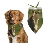 Donkey on Green Meadow Dog Bandanas, Lightweight and Breathable Triangle Pet Scarf,Soft and Comfortable Pet Bandana for Small Medium Large Breed.