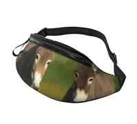 Donkey on green meadow Fanny Pack for Men Women Crossbody Waist Bag Waterproof Sports Belt Bag Outdoor Hip Pack