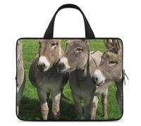 Donkey on Green Meadow Laptop Case Thin Laptop Sleeve with Handle Portable Laptop Bag Water Resistant Computer Case Neoprene Computer Sleeve Bag for Men Women