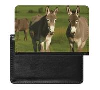 Donkey on Green Meadow Passport Holder,Compact Lightweight Waterproof Passport Cover, Portable Stylish Travel Wallet Accessories for Women Men
