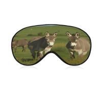 Donkey on Green Meadow Sleep Mask for Side Sleeper Light Blocking Night Blindfold Eye Shade Cover with Adjustable Strap Soft Breathable Zero Pressure Eye Masks for Travel Nap