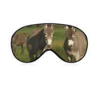 Donkey on Green Meadow Sleep Mask for Women Men Side Sleeper Eye Cover with Adjustable Strap Soft Breathable Blackout Mask Slip-Free Deep Sleeping Travel Essentials